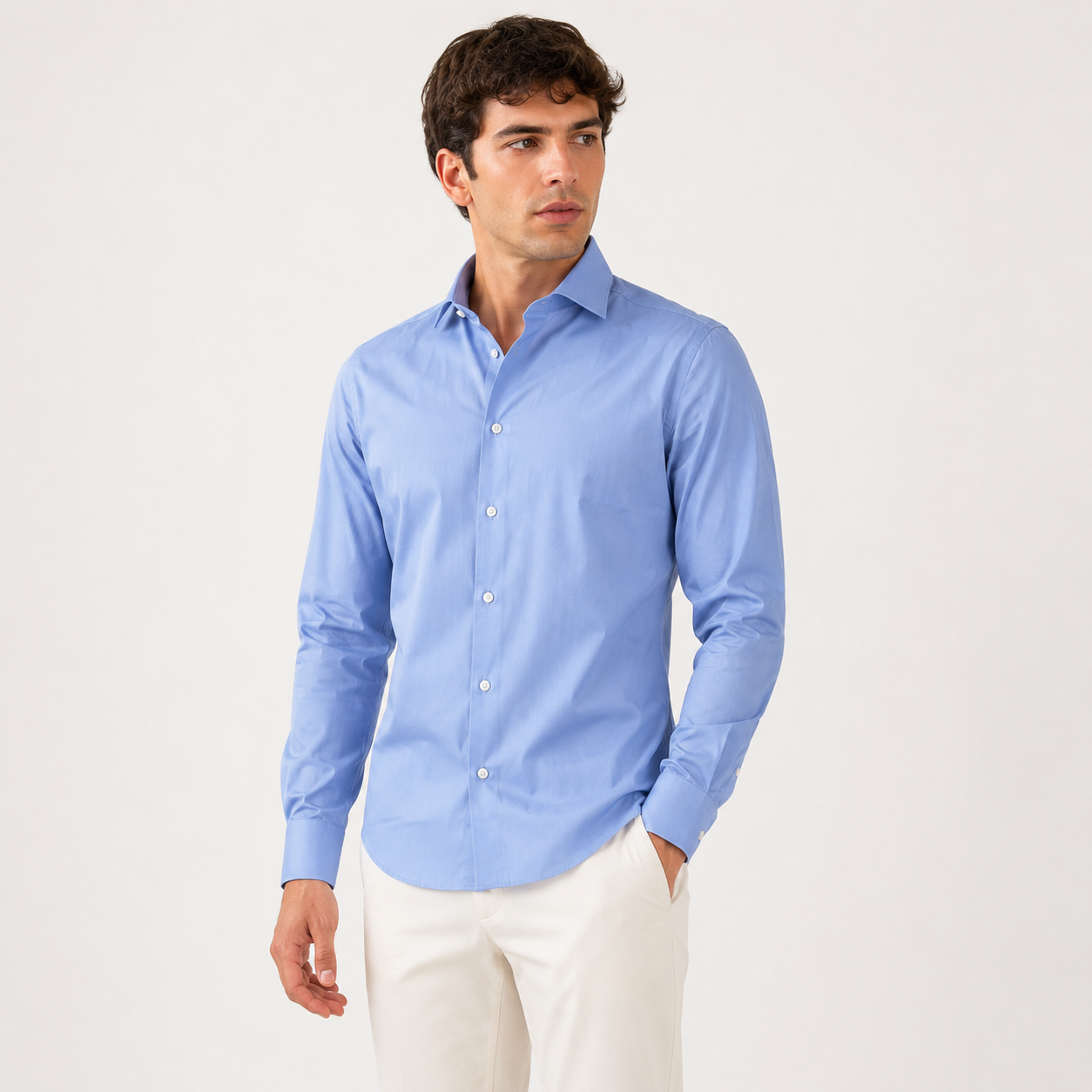 Camicia 100% cotone Popepline - Custom Fit
